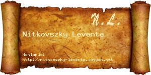 Nitkovszky Levente névjegykártya