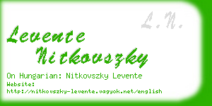 levente nitkovszky business card